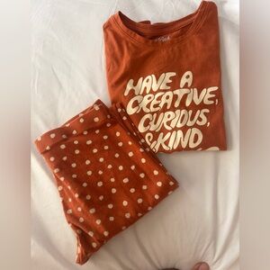 Girls top and polka dot leggings matching 10/12